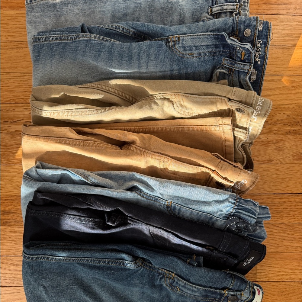 7 pair Kids Denim Jeans Boys Size 7 Levi’s Cat & Jack Jumping Beans Kenneth Cole